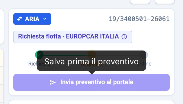 In modifica, le azioni ARIA sono disattive e dicono perché.